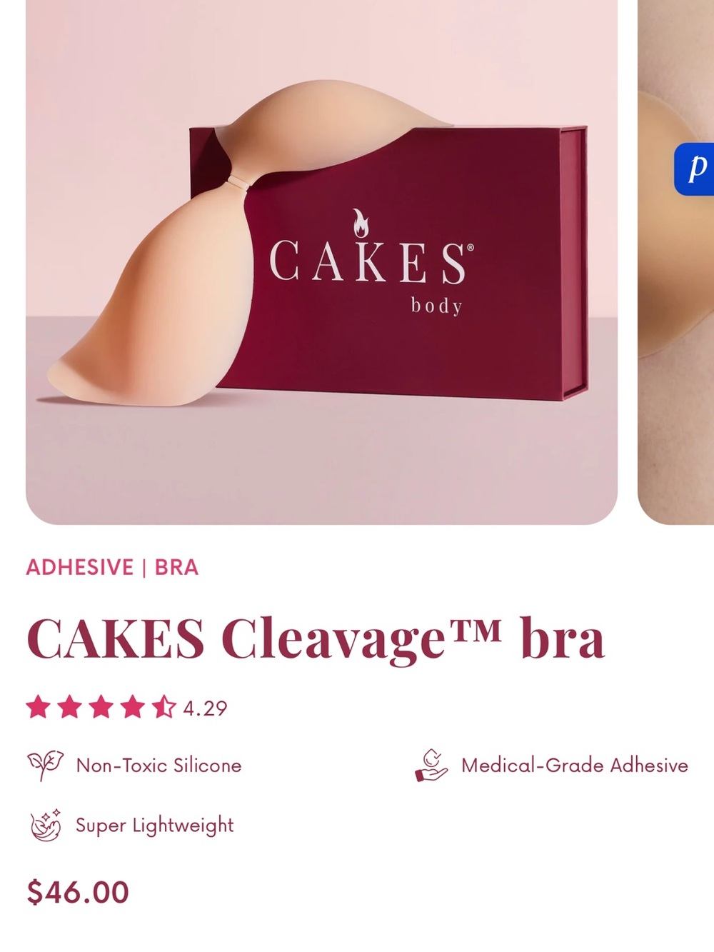 Cake Cleavage™ Adhesive Bra - NEW - NEVER WORN
